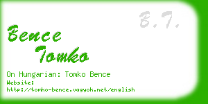 bence tomko business card